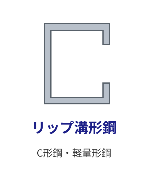リップ溝形鋼の断面模式図